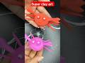 easy and simple clay art || how to made colourful little crab 🦀🦀 with super clay #shorts #ytshorts