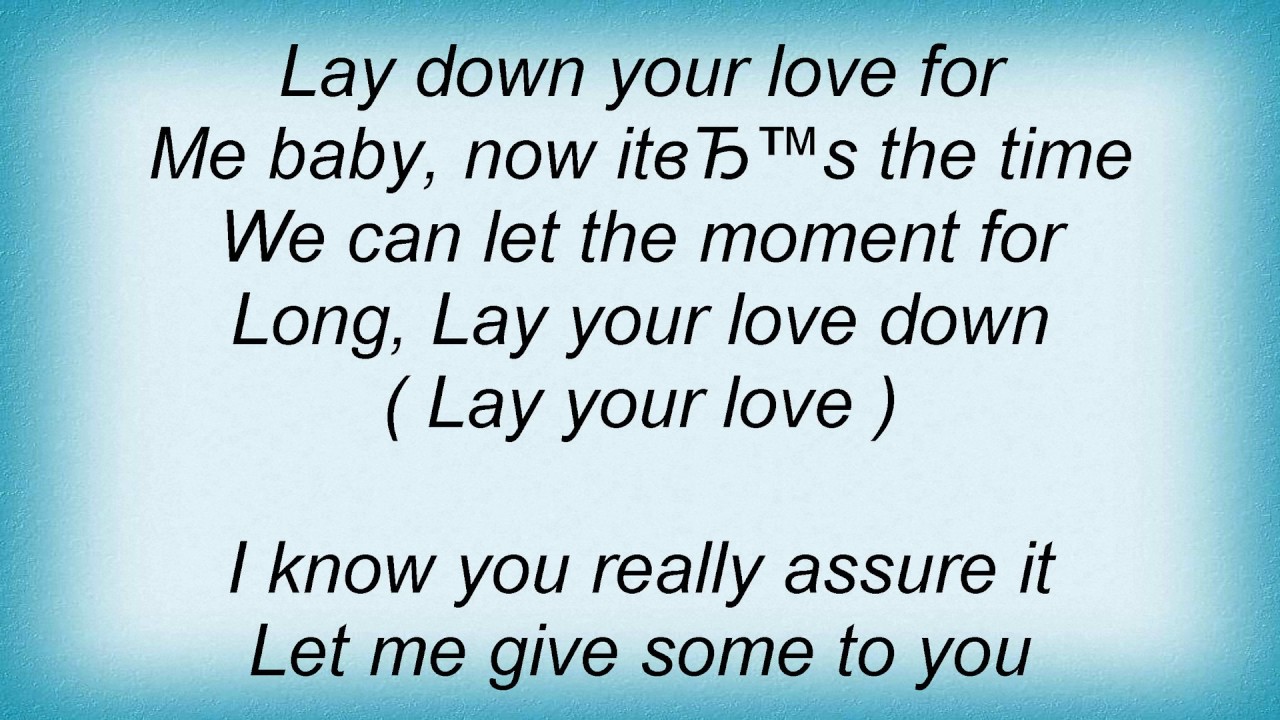 4pm Lay Down Your Love Lyrics YouTube