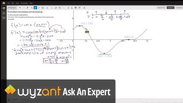 Find critical numbers for trig function, identifying rel max/min and intervals of increase/decrease