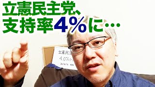 支持率4%……。立憲民主党だからできることって何でしたっけ？ 「左翼業界」だけじゃなくて「真ん中の人たち」にも目を向けましょうよ。
