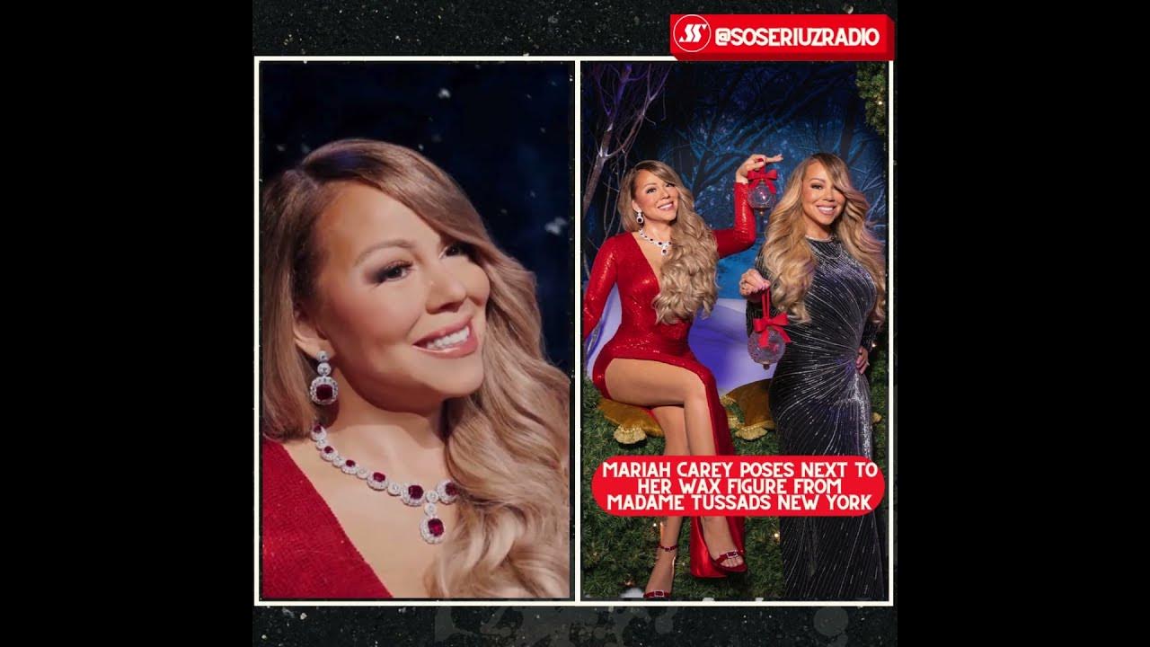 MARIAH CAREY POSES WITH HER WAX FIGURE FROM MADAME TUSSADS NEW YORK