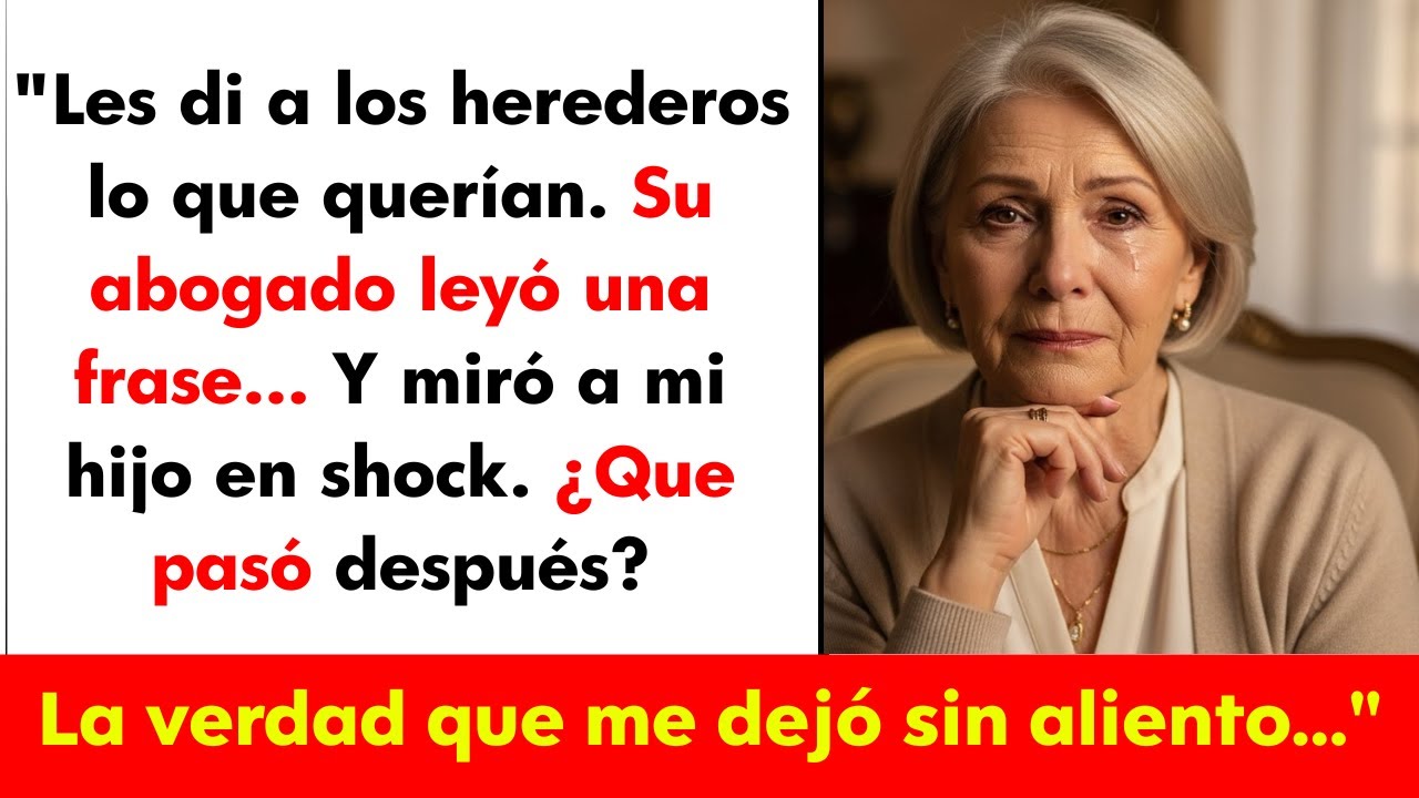 Les di a los herederos lo que querían. Su abogado leyó una frase y miró a mi hijo en shock…