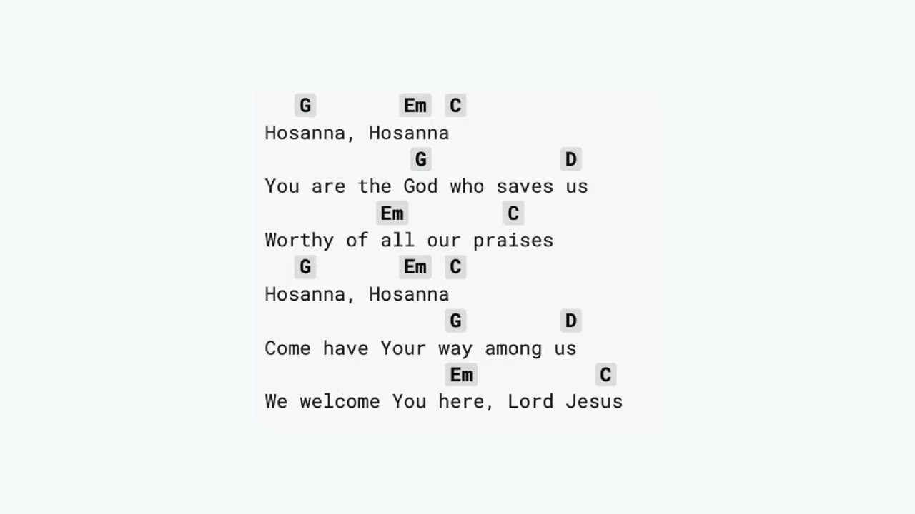 Hosanna - Praise Is Rising (NO CAPO) guitar chords