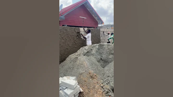 Building in Ghana | Fence wall plastering #construction #constructionlife #mason #plastering
