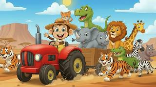 Monkey Funny Fixes Tractor and Plows Beet Field - Farm Work | MonKey Cartoon 🐒