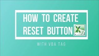 How to create reset button with simple VBA code