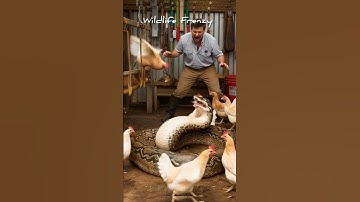 The python entered the poultry farm and started eating the chickens.#usa #shorts #viralvideos