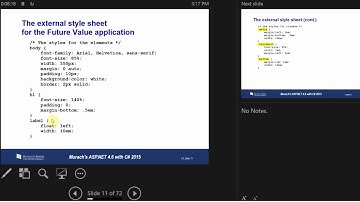 ICS415 Fall 2016 Lectue 21 Nov 1 2016 3:00 Murach ASP.NET 4.6 C# Ch 3 Slides