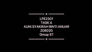 LPE2301 TASK A GROUP 57 LPE2301 TASK A GROUP 57