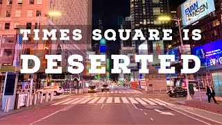⁴ᴷ⁶⁰ Walking Empty New York City Streets - Times Square and Broadway