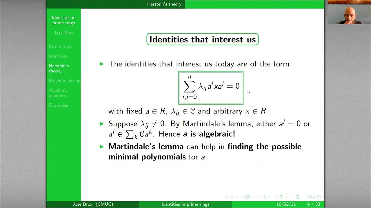 Identities in prime rings Jose Brox YouTube
