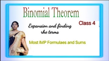 Maths 2A Binomial Theorem || Inter 2nd year Maths 2A Binomial Theorem || Binomial Theorem
