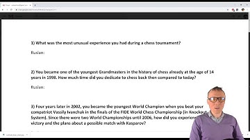 Interview with former World Chess Champion GM Ruslan Ponomariov