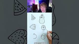 Drawing Numbers Into Random Fruits! 🤯 #shorts