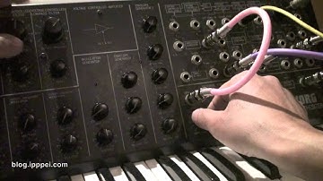 Korg MS-20 self-trigging loop with MVCA + ESP 2 #korgms20