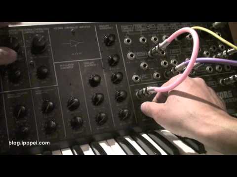 Korg MS-20 self-trigging loop with MVCA + ESP 2 #korgms20