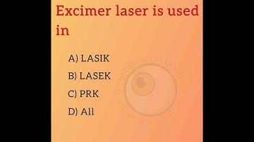 Excimer laser is used in ophthalmic surgery.. Ophthalmology and Optometry multiple Choice Questions