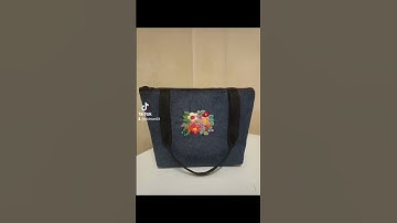 Thumbnail of embroidery flower tote bag #poison