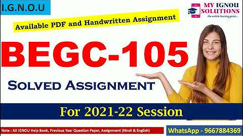 BEGC 105 Solved Assignment 2021-22 |