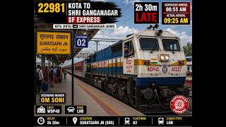 22981/Kota - Shri Ganganagar SF Express KOTA/Kota Junction -- SGNR/Shri Ganganagar Junction