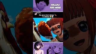 She Gives Fried Chicken To Chicken Rooster Fighter