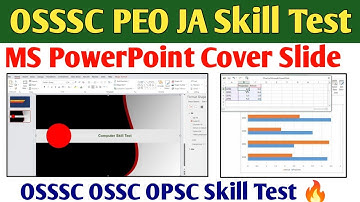 OSSSC PEO JA Computer Skill Test 🔥 // Ms PowerPoint Cover Slide // How to design Cover Slide