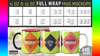 Mockup Templates: 11 oz & 15 oz Mug Mockups (PSDs)