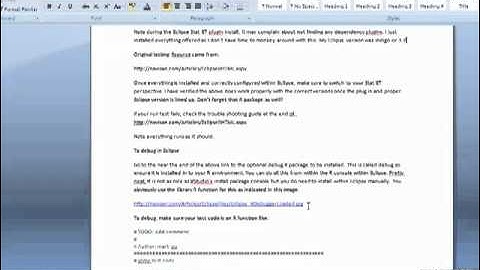 My video demo and introductory checklist on how to debug with R and Eclipse IDE.mp4