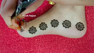 2 Very easy & Attractive feet mehndi designs for beginners ||