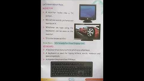 Class 2 Computer Chapter 3 Part of the Computer