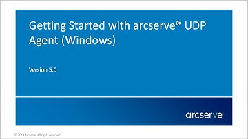Getting Started with Arcserve UDP Agent for Windows