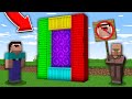 Minecraft NOOB vs PRO: WHY DOES VILLAGER DONT LET NOOB IN MULTI CONTAINER PORTAL? 100% trolling