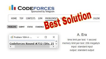 Codeforces || A. Era || problem - 1604A || Round #752 (Div. 2) || Competitive Programming