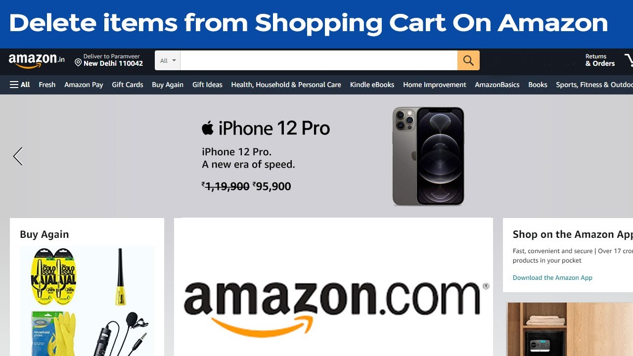 How To Delete Items From Shopping Cart From Amazon Website YouTube