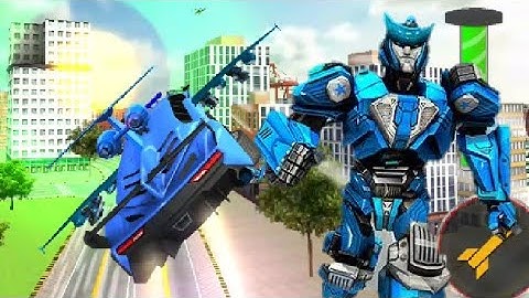 Flying Limo Robot Car Transform: Police Robot Game - Android Gameplay