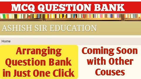 MCQ QUESTION BANK | MCOM | BCOM | BBI | BAF | BMS | IDOL | ASHISH SIR