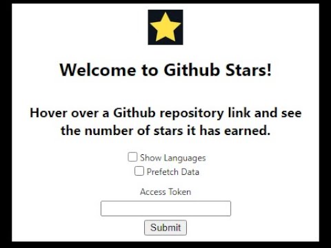 Github Stars Extension v1.1.0 Demo