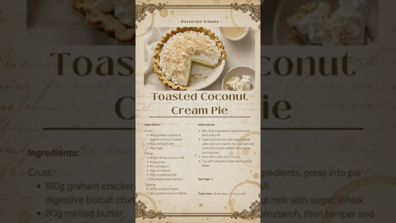 Three  one dreamy video ✨Eggless Tiramisu ☕ | Toasted Coconut Cream Pie 🥥 | Classic Banoffee