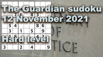 Sudoku solution The Guardian sudoku 12 November Hard level