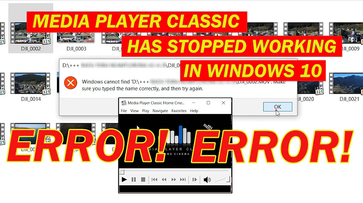 Media Player Classic has stopped working in Windows 10 after updates