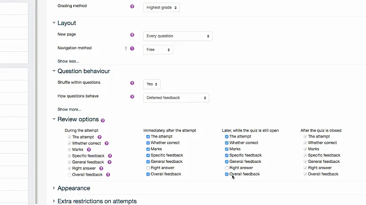 Moodle 3.4 Tutorial Videos-Creating a Quiz