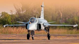 Maximum Power! F-39E Gripen Fighter Jet Afterburner Takeoff