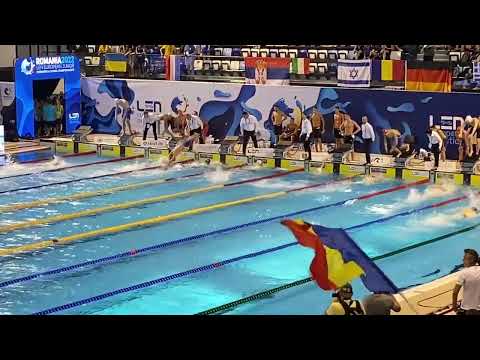 Finala la stafeta 4x100 metri liber baieti. Aur pentru Romania la Europenele de Natatie de Juniori