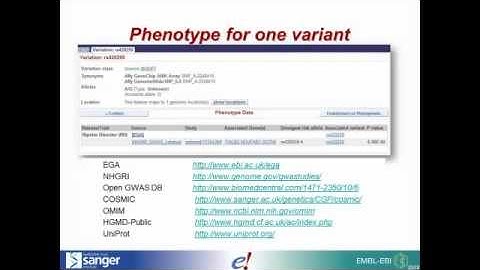 Ensembl overview at the Erasmus MC (Sept 2011)