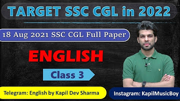 Target SSC CGL in 2022 18 Aug 2021 SSC CGL Full Paper Solved English by Kapil Dev Sharma