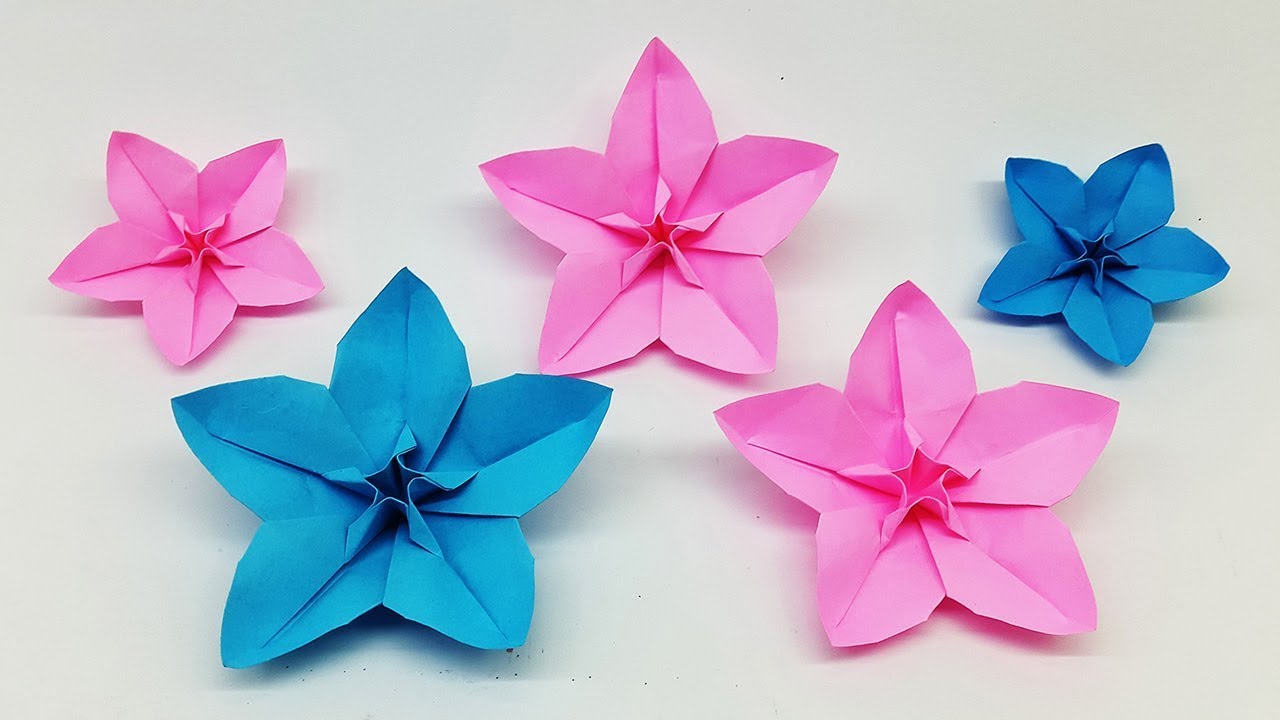 How to Make Easy Origami Flower Make Paper Flowers Diy Craft Ideas