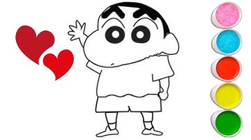 Shinchan Cartoon Drawing & Coloring for Kids – Let’s Draw & Paint Together! Fun Art for Toddlers 🎨�