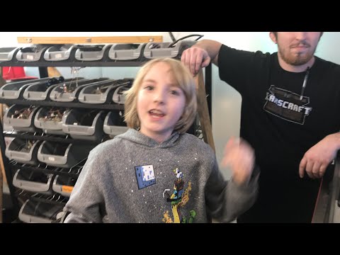 Playing Minecraft on a custom controller we made for a disabled person!