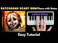 Raatchasan bgm piano tutorial with notes  ghibran  perfect piano  2020