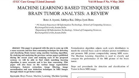 BRAIN TUMOR DETECTION USING MACHINE LEARNING ALGORITHM